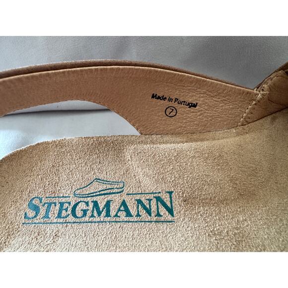 Stegmann Leather Slingback Comfort Sandals Brown Made in Portugal Size 7 - Picture 4 of 7